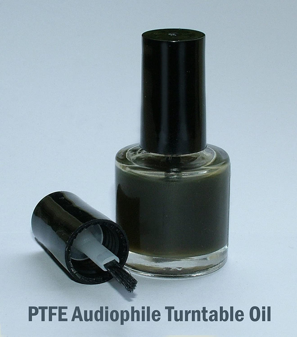 Vinyl Clear Audiophile Turntable Bearing Spindle Oil - 10ml Glass Bottle with Brush Applicator.