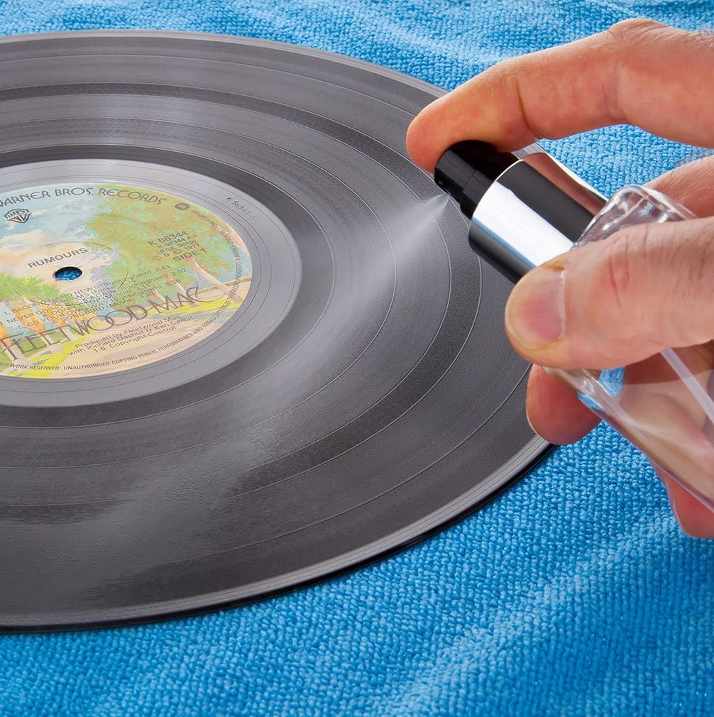 premium quality antistatic vinyl record restoration cleaner fluid. 1x250ml bottle with atomiser spray plus 2x250ml refills