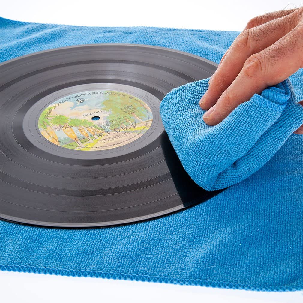 vinyl record carbon fibre brush - record lp cleaner with 2 large supersoft microfibre cloths.